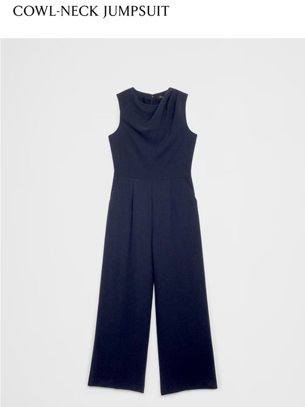 Banana Republic Sleeveless Navy Cowl-Neck Jumpsuit - NWT- 8P